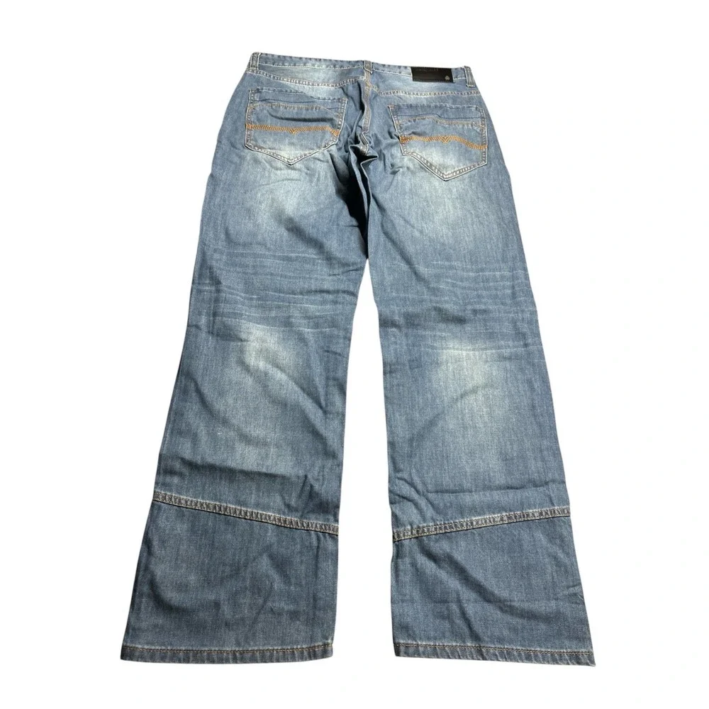 Play Bigg Mens Blue Straight Leg Denim Jeans 36x31 Regular Fit